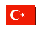 Animated image of the Turkish Flag - A White Crescent Moon & White Star on a Solid Red Background