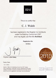 C.J. Walsh Legal Registration Certificate - Ireland