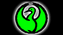 Sustainable Design International Logo - Image showing an abstract bird in vivid green & black outline, with white outer glow